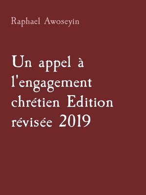 cover image of Un appel à l'engagement chrétien Edition révisée 2019
